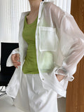 Chicmy-Original Simple Casual Solid Color Sun-Protection Blouse