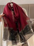 Chicmy-Sun-Protection Beaded See-Through Shawl&Scarf