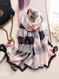 Chicmy-Chic Plaid Silk Imitation Shawl&Scarf