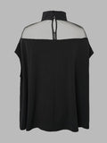 Chicmy-Batwing Sleeves See-Through High-Neck Blouses&Shirts Tops