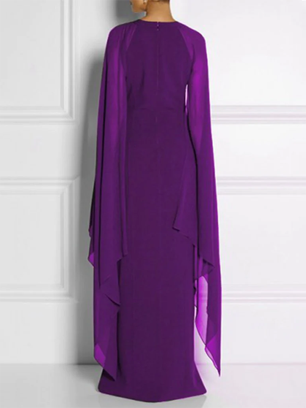 Chicmy-Loose Solid Color Round-Neck Maxi Dresses