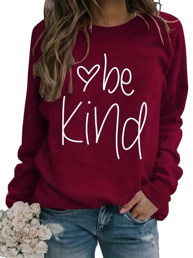ChicmyText Letters Loose Casual Sweatshirt