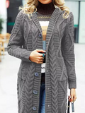 ChicmyAutumn And Winter Solid Color Cardigan Loose Sweater Coat