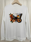 ChicmyCasual Crew Neck Butterfly Loose Sweatshirt
