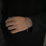 Chicmy-Korean style, Korean men's outfit, minimalist style, street fashionDOUBLE LAYER CHAIN BRACELET