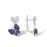 Chicmy-Silver butterfly Earrings for Women Blue White Cubic Zirconia Women Earrings