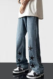 Chicmy-Graduation gift, Coachella Valley Music Festival Look,Stars Pattern Loose Jeans Pants