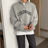 Chicmy-Korean style, Korean men's outfit, minimalist style, street fashion No. 4100 HALF ZIP-UP COLORADO TULENECK SWEATER