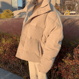 Chicmy-Korean style, Korean men's outfit, minimalist style, street fashion No. 325 CORDUROY PUFFER JK