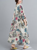 Chicmy-Vintage Floral Round-Neck Dress