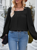 ChicmySquare Neck Casual Plain Loose Shirt