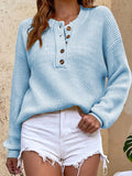 Chicmy-Casual Long Sleeves Solid Color Round-Neck Sweater Tops