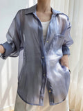 Chicmy-Original Simple Casual Solid Color Sun-Protection Blouse