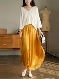 Chicmy-Casual Solid Color Chiffon Column Wide Leg Pants&Skirt