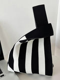 Chicmy-Striped Woven Handbag Bags Accessories