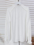 Chicmy-Vintage Urban White Loose Puff Sleeves Blouse