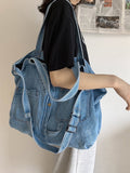 Chicmy-Casual Denim Split-Joint Solid Color Bags Accessories