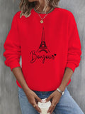 ChicmyText Letters Crew Neck Casual Sweatshirt