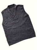 ChicMy-Fall Outfits Plus Size Men's Solid Knit Vest Spring Fall Winter Sleeveless Sweater, Men's Clothing