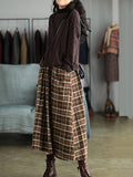 Chicmy-Artistic Retro Plaid A-Line Skirt