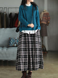 Chicmy-Artistic Retro Plaid A-Line Skirt