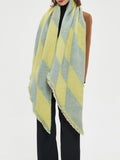 Chicmy-Diamond-Patterned Fringed Keep Warm Shawl&Scarf