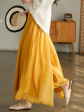 Chicmy-Casual Solid Color Chiffon Column Wide Leg Pants&Skirt