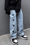 Chicmy-Graduation gift, Coachella Valley Music Festival Look,Long Heart Pattern Men Jeans Pants