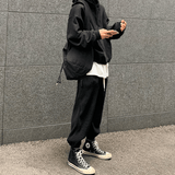 Chicmy-Korean style, Korean men's outfit, minimalist style, street fashion No. 1741 PLEATED DRAWSTRING SWEATPANTS