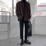 Chicmy-Korean style, Korean men's outfit, minimalist style, street fashion Spring Outfits Autumn Outfits WOOLEN SHIRT