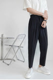 Chicmy-Graduation gift, Coachella Valley Music Festival Look,Elastic Waist Solid Colors Ankle Length Men Long Pants