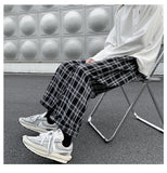 Chicmy-Graduation gift, Coachella Valley Music Festival Look,Retro Plaid Hip Hop Style Loose Pants