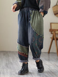 Chicmy-Contrast Color Fringed Split-Joint Long Sleeves Printed Outwear + Harem Pants  Two Pieces Set