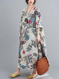 Chicmy-Vintage Floral Round-Neck Dress