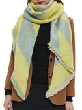 Chicmy-Diamond-Patterned Fringed Keep Warm Shawl&Scarf