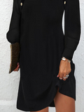 Chicmy Plain Casual Turtleneck Dress