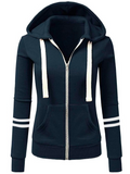 ChicmyStriped Loose Hoodie Casual Jacket