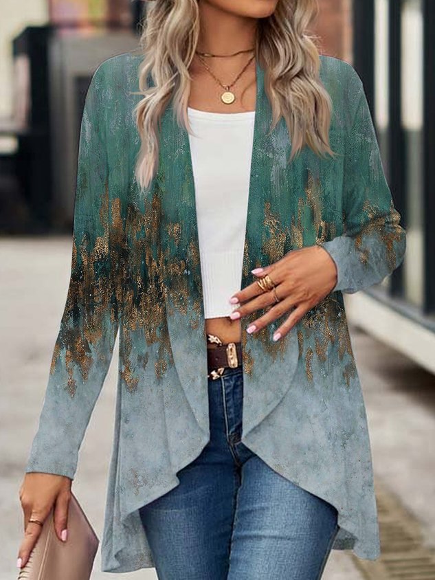 ChicmyCasual Loose Shawl Collar Ombre Other Coat