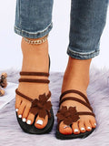ChicmyAppliques Decor Two Way Wear Flip Flops Strappy Slide Sandals
