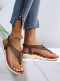 ChicmyJFN Beaded Thin Strap Bohemian Thong Sandals