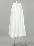 CHICMY-Graduation gift, graduation evening dress Loose Pleated Solid Color Lantern Skirts Bottoms