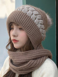 Chicmy-Casual Jacquard 7 Colors Scarf&Hat Set