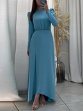 CHICMY-Graduation gift, graduation evening dress Solid Color High-Waisted Tied Waist A-Line Bodycon Maxi Dresses