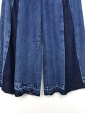 Chicmy-Elasticity Fringed Pleated Loose Wide Leg Jean Pants Bottoms