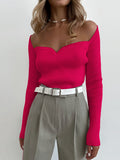 Chicmy-Urban Skinny Solid Color Square-Neck Sweater Tops