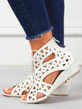 ChicmyResort Cutout Lace-Up Sandal Boots Dressy Wedding Sandals