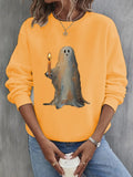 ChicmyWomen's Halloween Crew Neck Spooky Sweatshirt