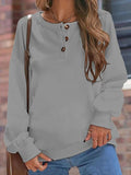ChicmyWomen's Henley Shirts Long Sleeve round Neck Sweatshirts Button Down Casual Tunic Tops