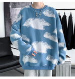 Chicmy-Graduation gift, Coachella Valley Music Festival Look,Loose Clouds Pattern O-Neck Men Sweater