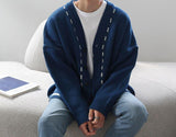 Chicmy-Korean style, Korean men's outfit, minimalist style, street fashion No. 3291 V-NECK KNITTED CARDIGAN